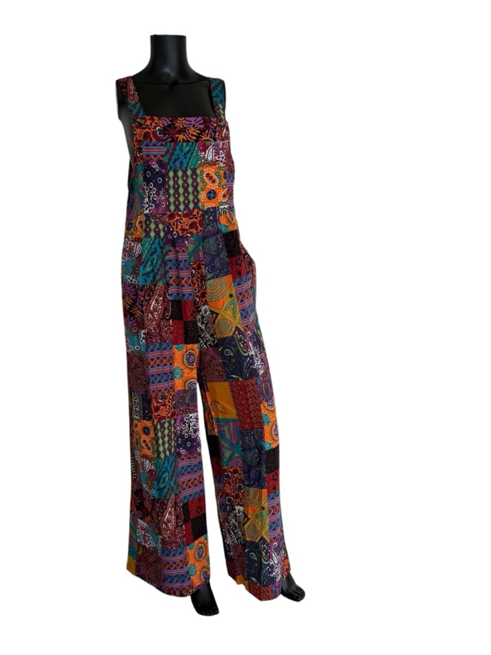 Patchwork Wide-Leg Jumpsuit - Multicolor